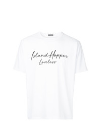 T-shirt à col rond imprimé blanc Loveless