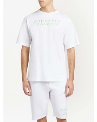 T-shirt à col rond imprimé blanc Giuseppe Zanotti