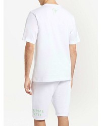 T-shirt à col rond imprimé blanc Giuseppe Zanotti