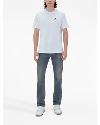 T-shirt à col rond imprimé blanc Amiri