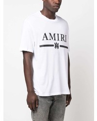 T-shirt à col rond imprimé blanc Amiri