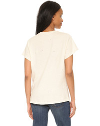T-shirt à col rond imprimé blanc