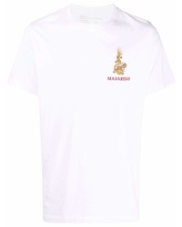 T-shirt à col rond imprimé blanc Maharishi