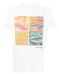 T-shirt à col rond imprimé blanc Maharishi