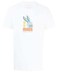 T-shirt à col rond imprimé blanc Maharishi