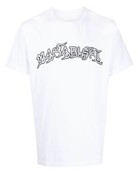 T-shirt à col rond imprimé blanc Maharishi