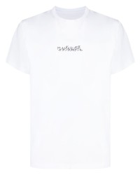 T-shirt à col rond imprimé blanc Maharishi