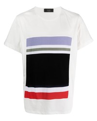 T-shirt à col rond imprimé blanc Maison Flaneur