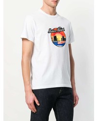 T-shirt à col rond imprimé blanc MAISON KITSUNÉ