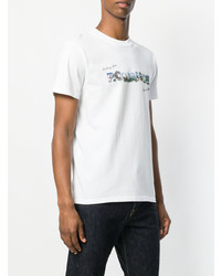 T-shirt à col rond imprimé blanc MAISON KITSUNÉ