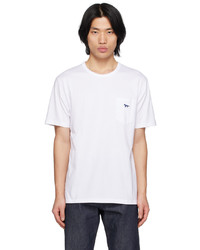 T-shirt à col rond imprimé blanc MAISON KITSUNÉ