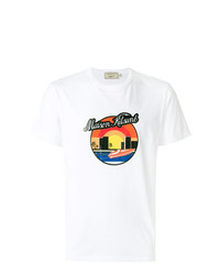 T-shirt à col rond imprimé blanc MAISON KITSUNÉ