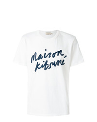 T-shirt à col rond imprimé blanc MAISON KITSUNÉ