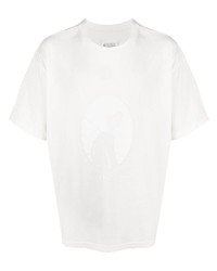 T-shirt à col rond imprimé blanc Maison Margiela