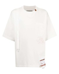 T-shirt à col rond imprimé blanc Maison Mihara Yasuhiro