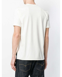 T-shirt à col rond imprimé blanc Junya Watanabe