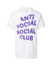 T-shirt à col rond imprimé blanc Anti Social Social Club