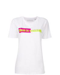 T-shirt à col rond imprimé blanc Manokhi