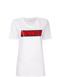 T-shirt à col rond imprimé blanc Manokhi