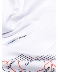 T-shirt à col rond imprimé blanc Alexander McQueen