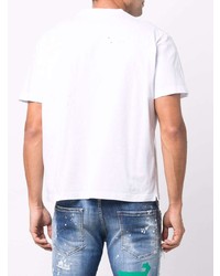 T-shirt à col rond imprimé blanc DSQUARED2