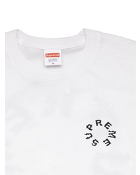 T-shirt à col rond imprimé blanc Supreme