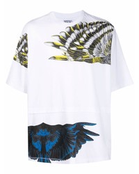 T-shirt à col rond imprimé blanc Marcelo Burlon County of Milan