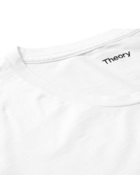 T-shirt à col rond imprimé blanc Theory