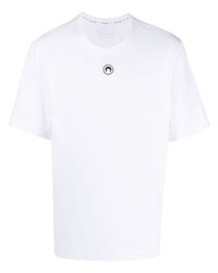 T-shirt à col rond imprimé blanc Marine Serre