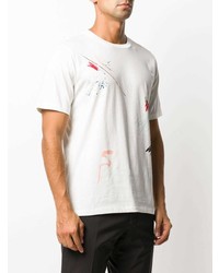 T-shirt à col rond imprimé blanc Paul Smith