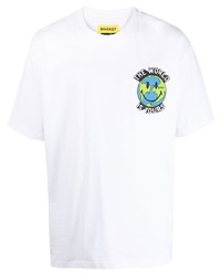 T-shirt à col rond imprimé blanc MARKET