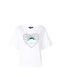 T-shirt à col rond imprimé blanc Markus Lupfer
