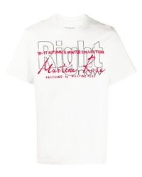 T-shirt à col rond imprimé blanc Martine Rose