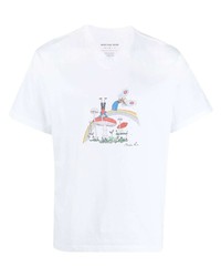 T-shirt à col rond imprimé blanc Martine Rose