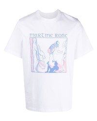 T-shirt à col rond imprimé blanc Martine Rose