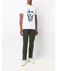 T-shirt à col rond imprimé blanc PS Paul Smith