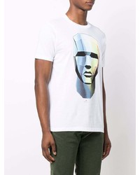 T-shirt à col rond imprimé blanc PS Paul Smith