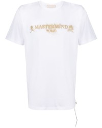 T-shirt à col rond imprimé blanc Mastermind World