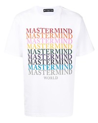 T-shirt à col rond imprimé blanc Mastermind World