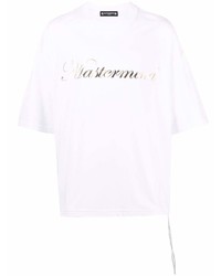 T-shirt à col rond imprimé blanc Mastermind World