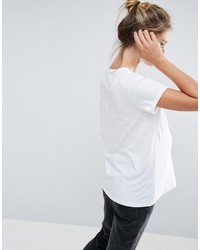 T-shirt à col rond imprimé blanc Asos