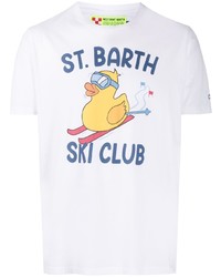 T-shirt à col rond imprimé blanc MC2 Saint Barth