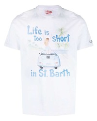 T-shirt à col rond imprimé blanc MC2 Saint Barth