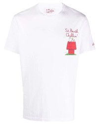 T-shirt à col rond imprimé blanc MC2 Saint Barth