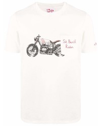 T-shirt à col rond imprimé blanc MC2 Saint Barth