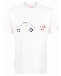 T-shirt à col rond imprimé blanc MC2 Saint Barth