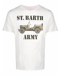 T-shirt à col rond imprimé blanc MC2 Saint Barth