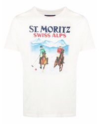 T-shirt à col rond imprimé blanc MC2 Saint Barth