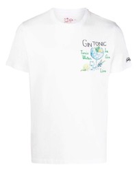 T-shirt à col rond imprimé blanc MC2 Saint Barth