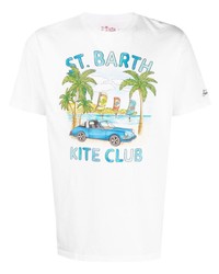 T-shirt à col rond imprimé blanc MC2 Saint Barth